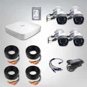 Kit para videovigilancia 1 Mpx / 4 cámaras bullet /Videograbadora 4 canales /4 cables armados 20m /disco duro 1 Tb